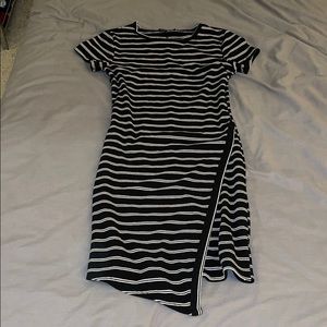 Black & white striped Cotton On midi bodycon dress